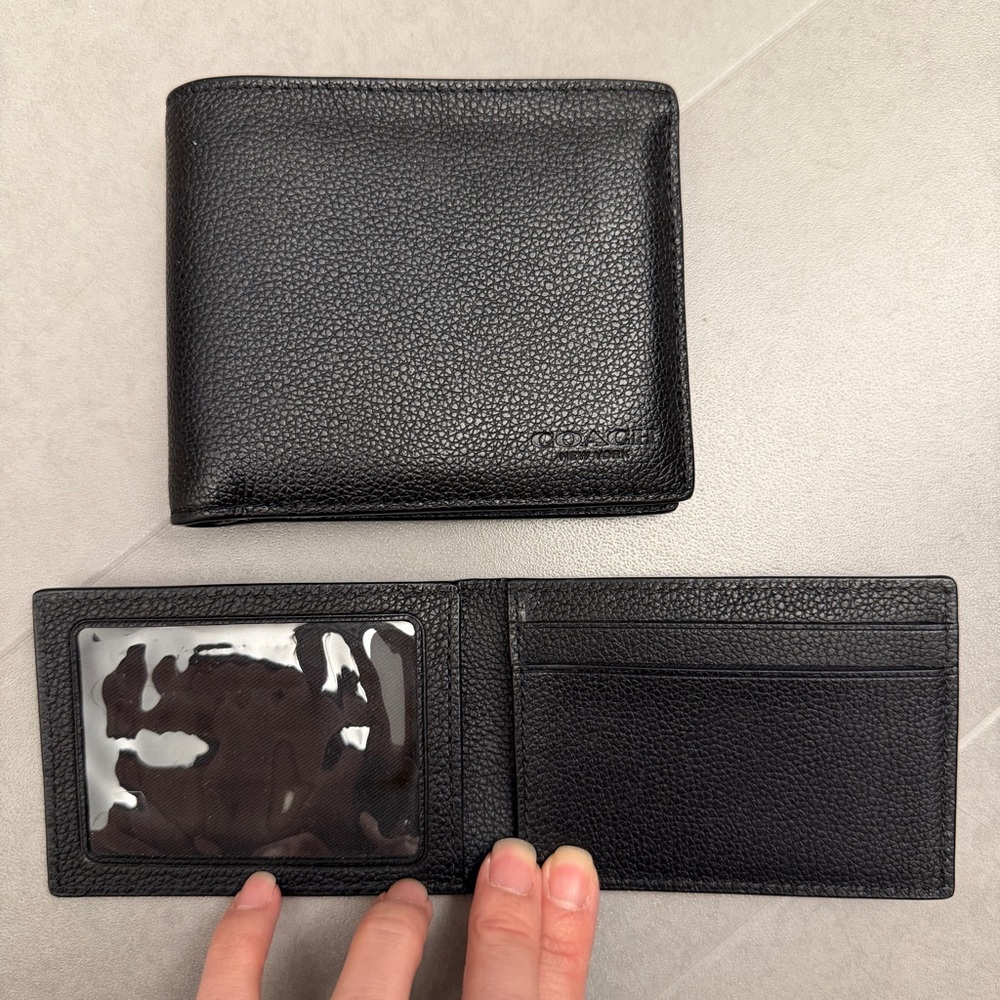 Coach Black Leather Key & Card Holder Set - Picture 3 of 6